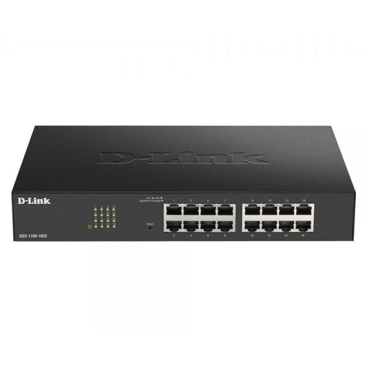 D-LINK SWITCH POE 24 PORTE GIGABIT SMART MANAGED, FANLESS, 802.1Q VLAN, 802.1p QoS, 11 RACKMOUNT INSTALLATION [DGS-1100-24PV2]