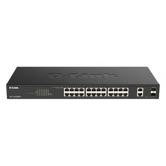 D-Link DGS-1100-26MPV2/E switch di rete Gestito L2 Gigabit Ethernet (10/100/1000) Supporto Power over Ethernet (PoE) Nero [DGS-1100-26MPV2]