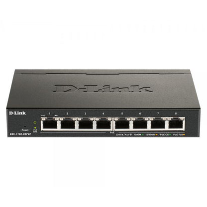 D-Link DGS-1100-08PV2 Gestito L2/L3 Gigabit Ethernet (10/100/1000) Supporto Power over Ethernet (PoE) Nero [DGS-1100-08PV2]