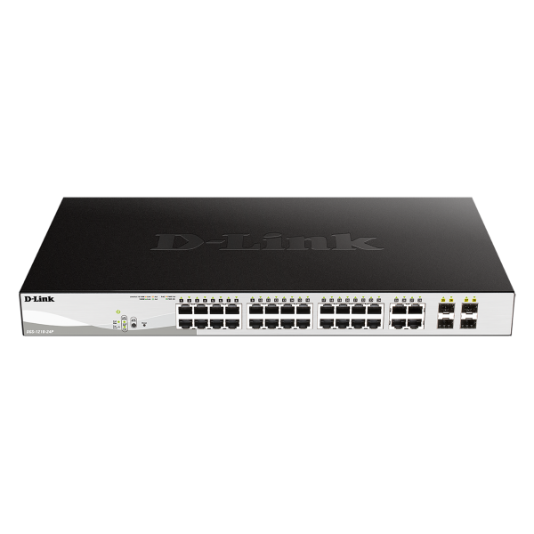 D-Link DGS-1210-24P Gestionado L2 Gigabit Ethernet (10/100/1000) Compatible con alimentación a través de Ethernet (PoE) Negro [DGS-1210-24P]