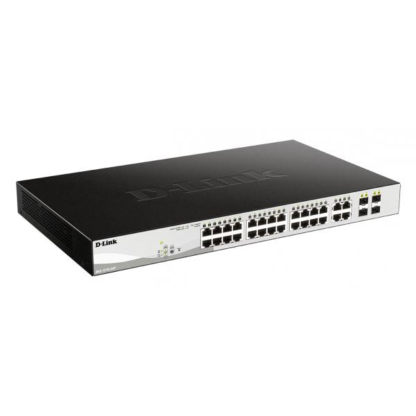 D-Link DGS-1210-24P Gestionado L2 Gigabit Ethernet (10/100/1000) Compatible con alimentación a través de Ethernet (PoE) Negro [DGS-1210-24P]