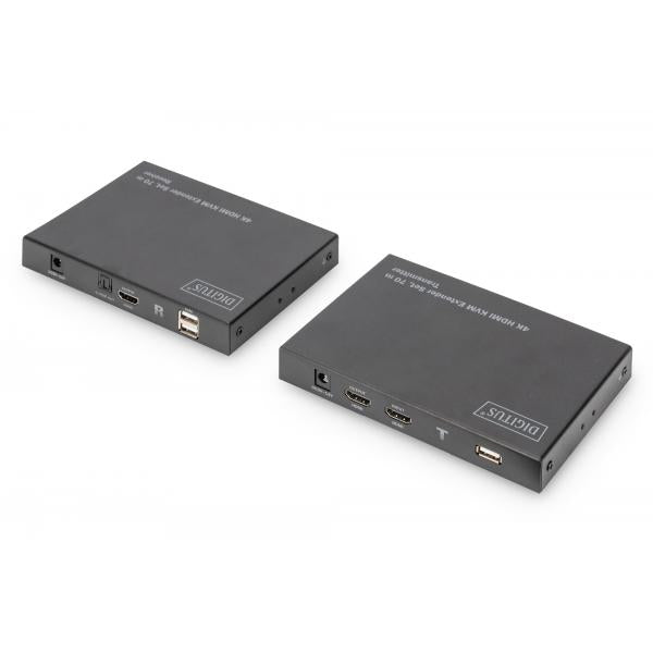 Digitus KVM Extender Set - 70 M - HDMI 2.0 - USB 1.1 - Touch panel support - Black [DS-55513]