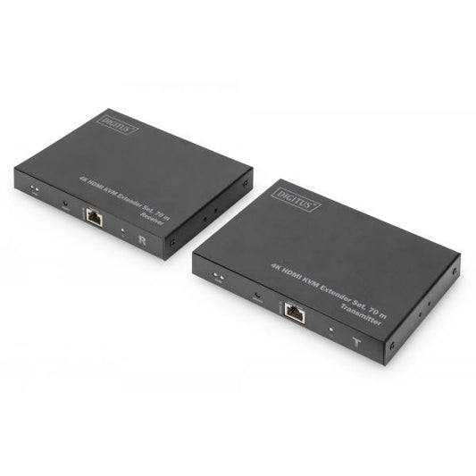 Digitus KVM Extender Set - 70 M - HDMI 2.0 - USB 1.1 - Touch panel support - Black [DS-55513]