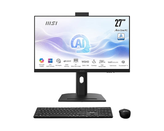 MSI PC AIO 27" WQHD BLACK Ultra 7 155U 32GB 1T SSD WIN 11 PRO [AM273QP AI 1UM-021IT]