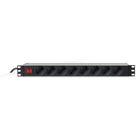 TOMA MÚLTIPLE MACHPOWER 8P PARA RACK 19" 8*10A/16A ENCHUFE SCHUKO ITA [AR-PDU1908]