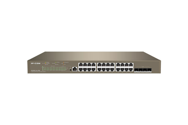 IP-COM SWITCH POE MANAGED L3, 28 PORT, 24 POE, 4 SFP 10G [G5328XP-24-410W]