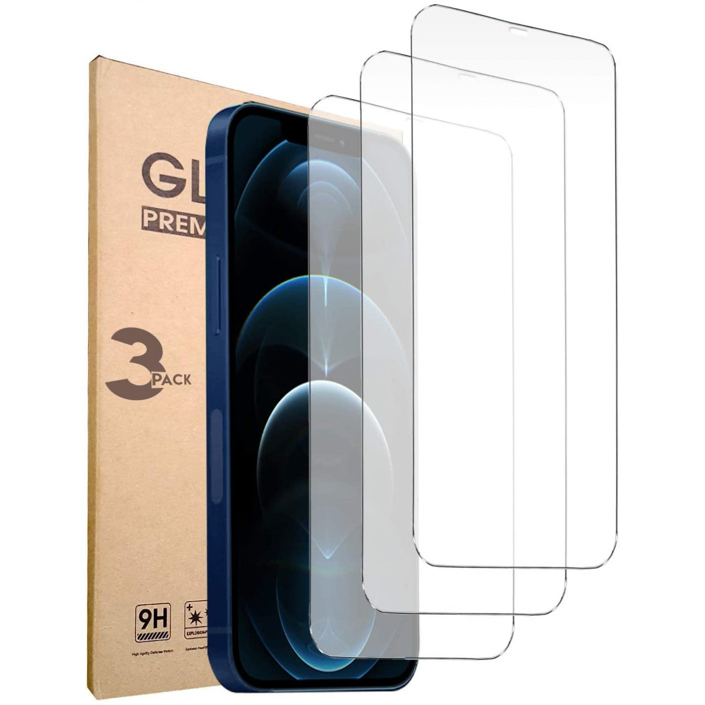 TEMPERED GLASS IPHONE 12 PRO MAX PACK OF 3 PIECES [GLASSIPH12PROM] 