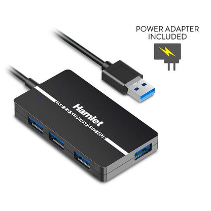 XHUB-04U3P - HUB USB 3.0 Slim 4 Porte 5.0 Gbps con alimentatore [XHUB-04U3P]