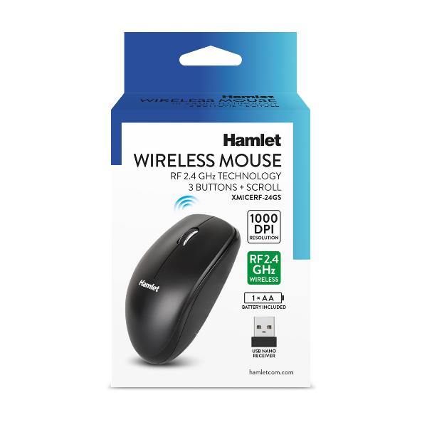 XMICERF-24GS Mouse Wireless 2.4ghz 1000dpi 3 tasti + scroll [XMICERF-24GS]