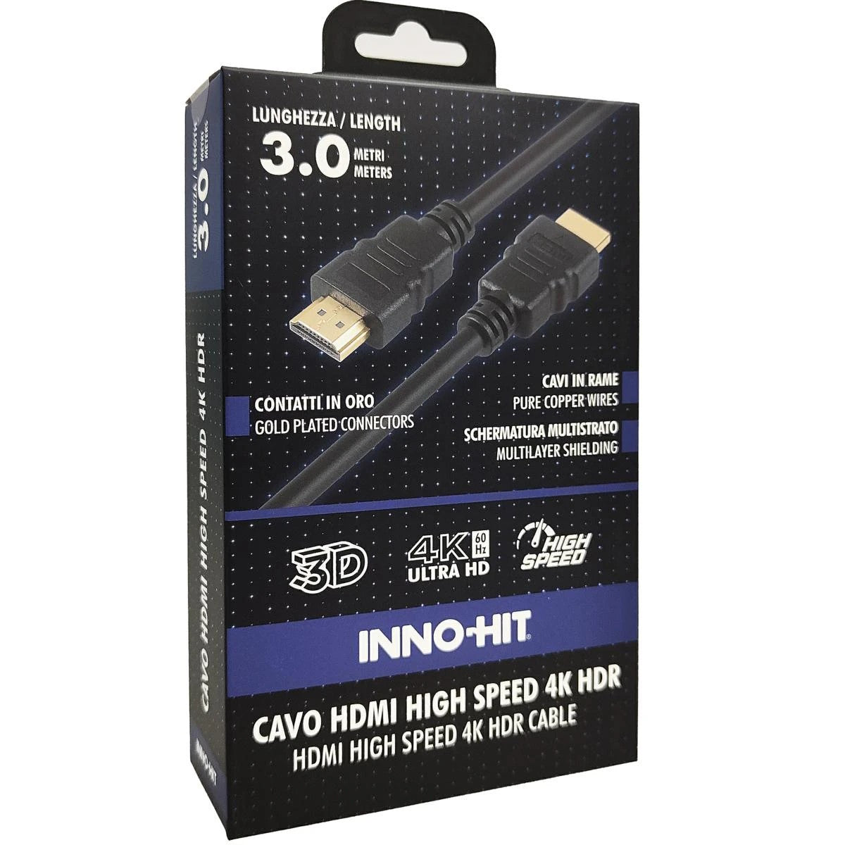 INNOHIT CAVO HDMI 4K HDR HIGH SPEED 60HZ 3 MT [IH-HDMI30L]