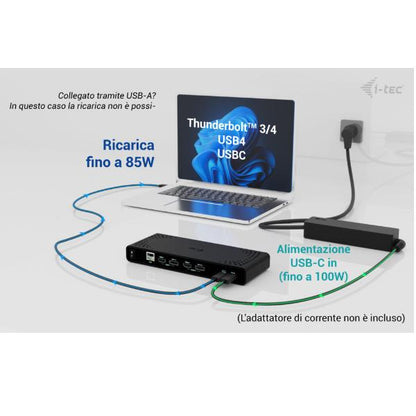 Estación de acoplamiento universal USB-C, USB-A. MONITOR DUAL 4K+PD85W [CADUA4KDOCKPDB]