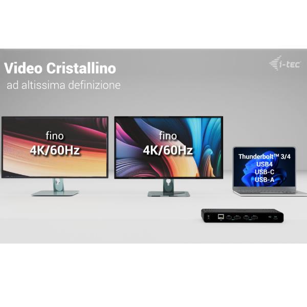 Estación de acoplamiento universal USB-C, USB-A. MONITOR DUAL 4K+PD85W [CADUA4KDOCKPDB]