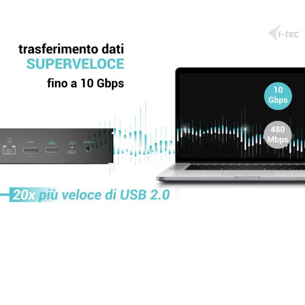 Docking Station USB-C/USB-A x 5 Monitor +PD100W con alimentatore [CA5MONITORDOCKPDIT]