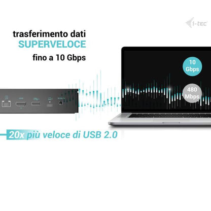 Docking Station USB-C/USB-A x 5 Monitor +PD100W con alimentatore [CA5MONITORDOCKPDIT]