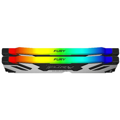 Kingston - FURY 32GB (2x16GB) DDR5 6400MT/s CL32 Renegade Plata/Negro RGB XMP [KF564C32RSAK2-32]