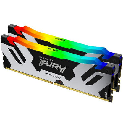 Kingston - FURY 32GB (2x16GB) DDR5 6400MT/s CL32 Renegade Plata/Negro RGB XMP [KF564C32RSAK2-32]