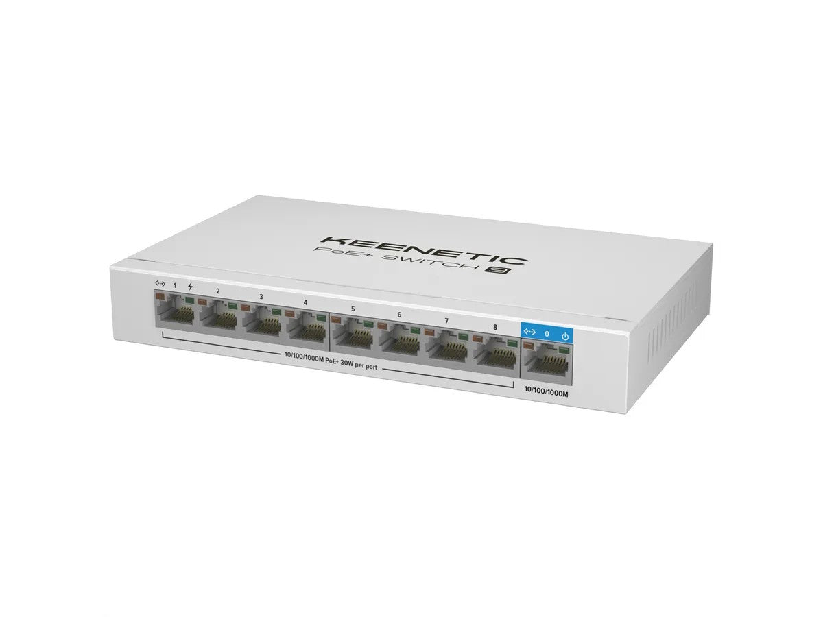 KEENETIC POE+ SWITCH 9 (KN-4710), SWITCH 1 PORTA 1GBPS + 8 PORTE 1 GBPS POE+, POTENZA MASSIMA EROGAB [KN-4710-01-EU]