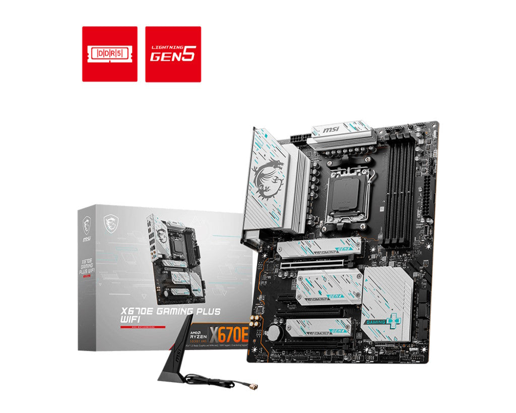 MSI MB X670, X670E GAMING PLUS, AM5,4DDR5,3PCI-Ex16,1PCI-Ex1,4M.2,4SATA3,1USB3.2Gen [MAG X670E GAM PLUS W]