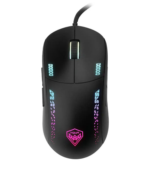 NOUA MOUSE GAMING LOOP CAVO USB NERO E GRAFICHE ROSA/AZZURRO 9 PULSANTI [MS0421SR-L60K15C]