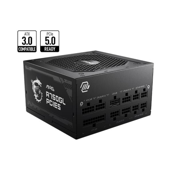 FUENTE DE ALIMENTACIÓN MSI MAG A750GL PCIE5, UE, 750W, TOTALMENTE MODULAR, 80 PLUS GOLD [MAGA750GL]