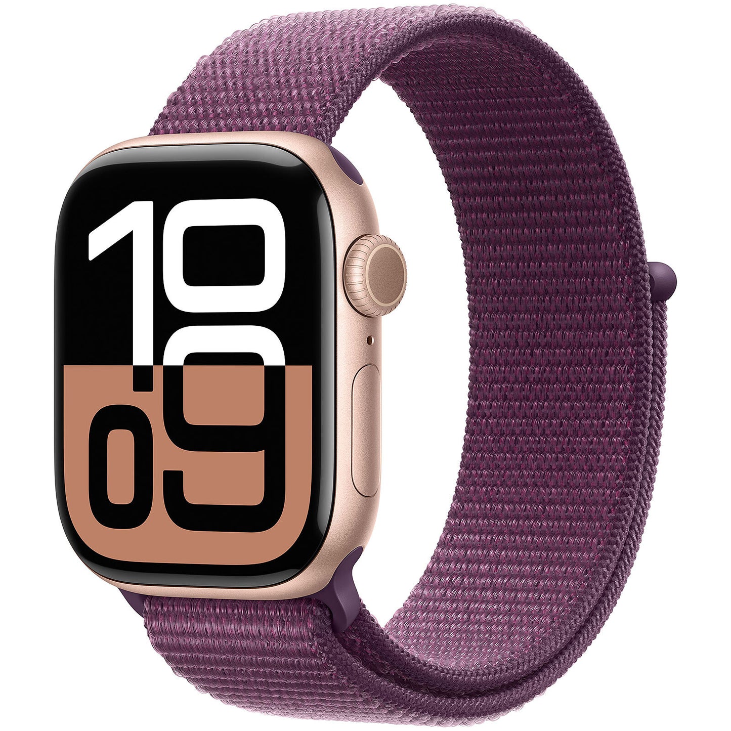 APPLE WATCH SERIES 10 GPS 42MM ROSE GOLD ALUMINIUM CASE WITH PLUM SPORT LOOP [MWWK3QL/A]