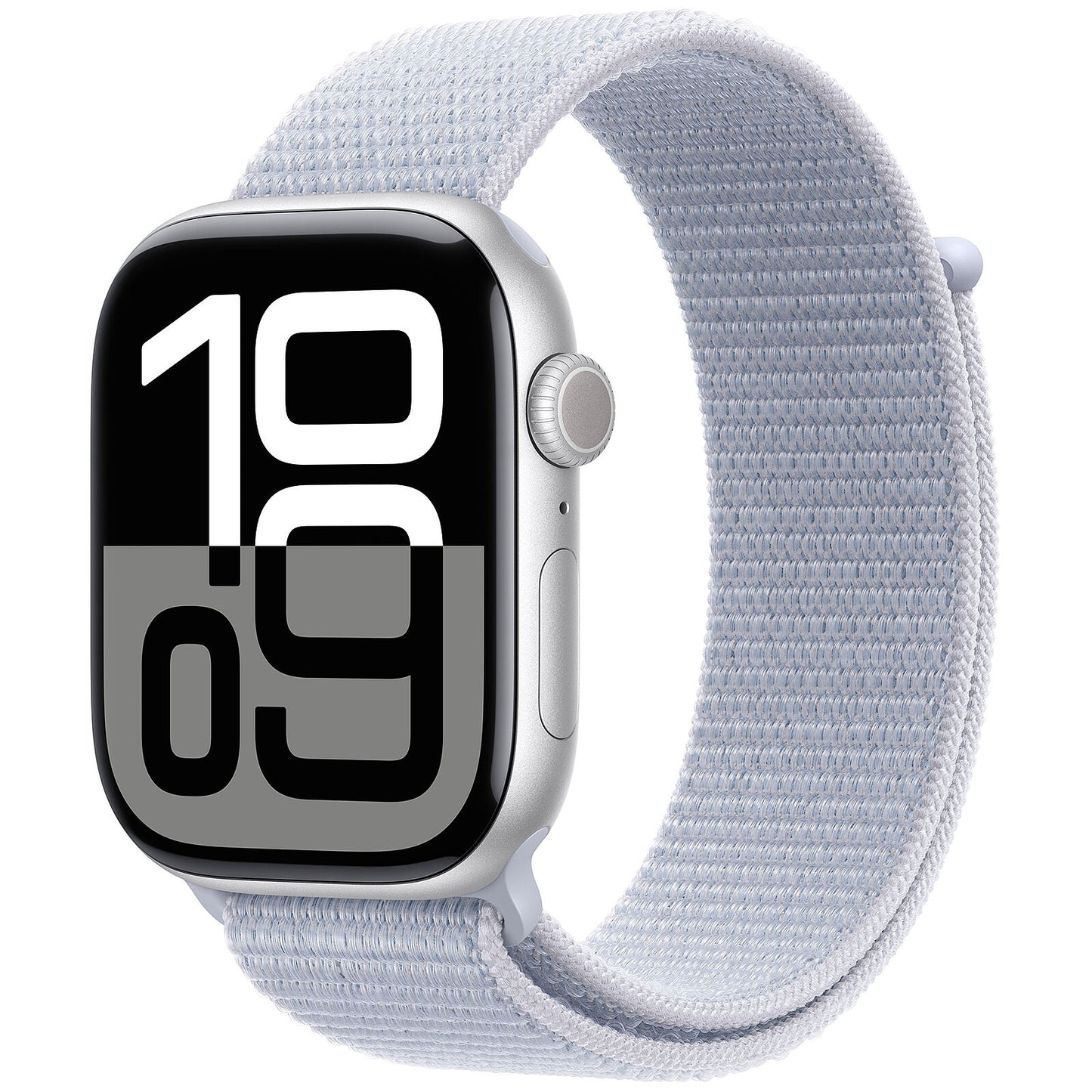 APPLE WATCH SERIES 10 GPS 46MM SILVER ALUMINIUM CASE WITH BLUE CLOUD SPORT LOOP [MWWN3QL/A]