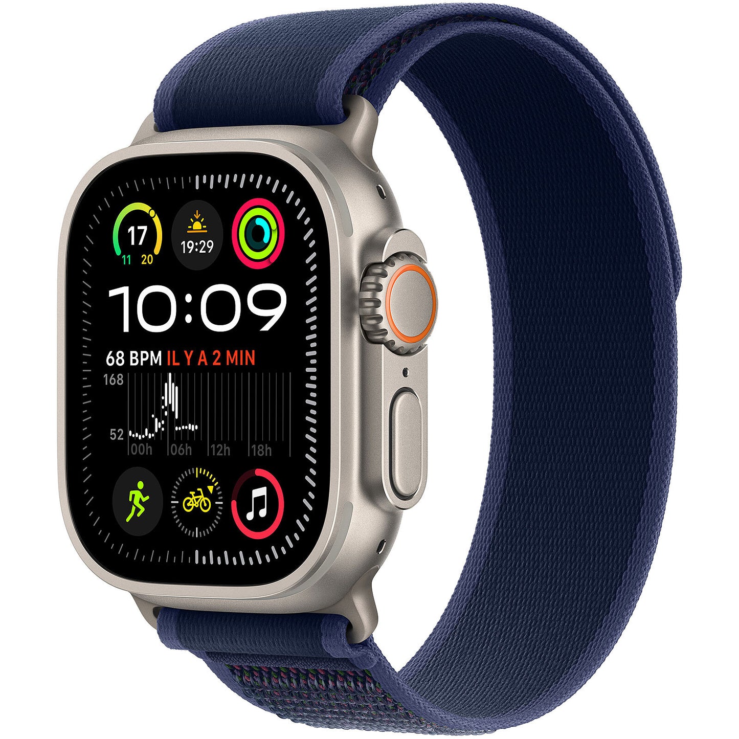 APPLE WATCH ULTRA 2 GPS + CELLULAR 49MM NATURAL TITANIUM CASE WITH BLUE TRAIL LOOP - S/M [MX4J3TY/A]