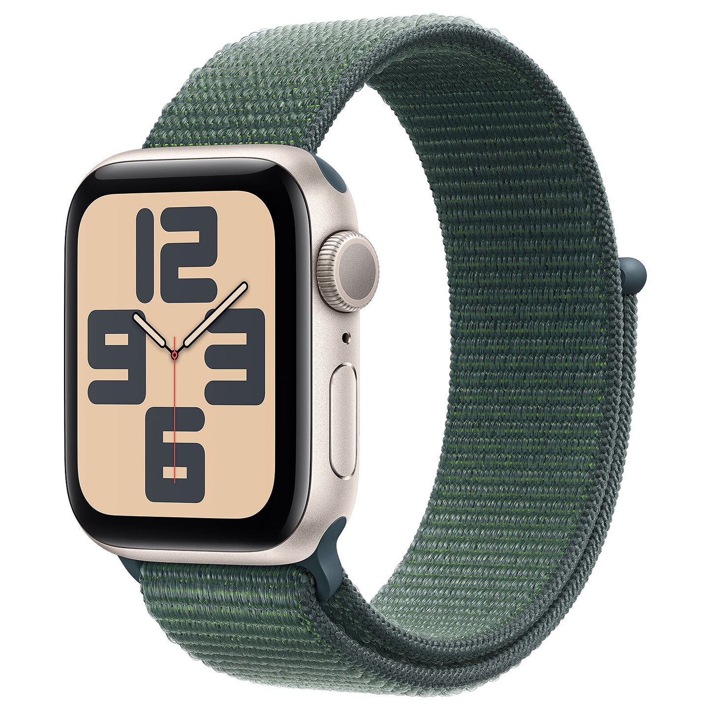 APPLE WATCH SE GPS 40MM STARLIGHT ALUMINIUM CASE WITH LAKE GREEN SPORT LOOP [MXEH3QL/A]