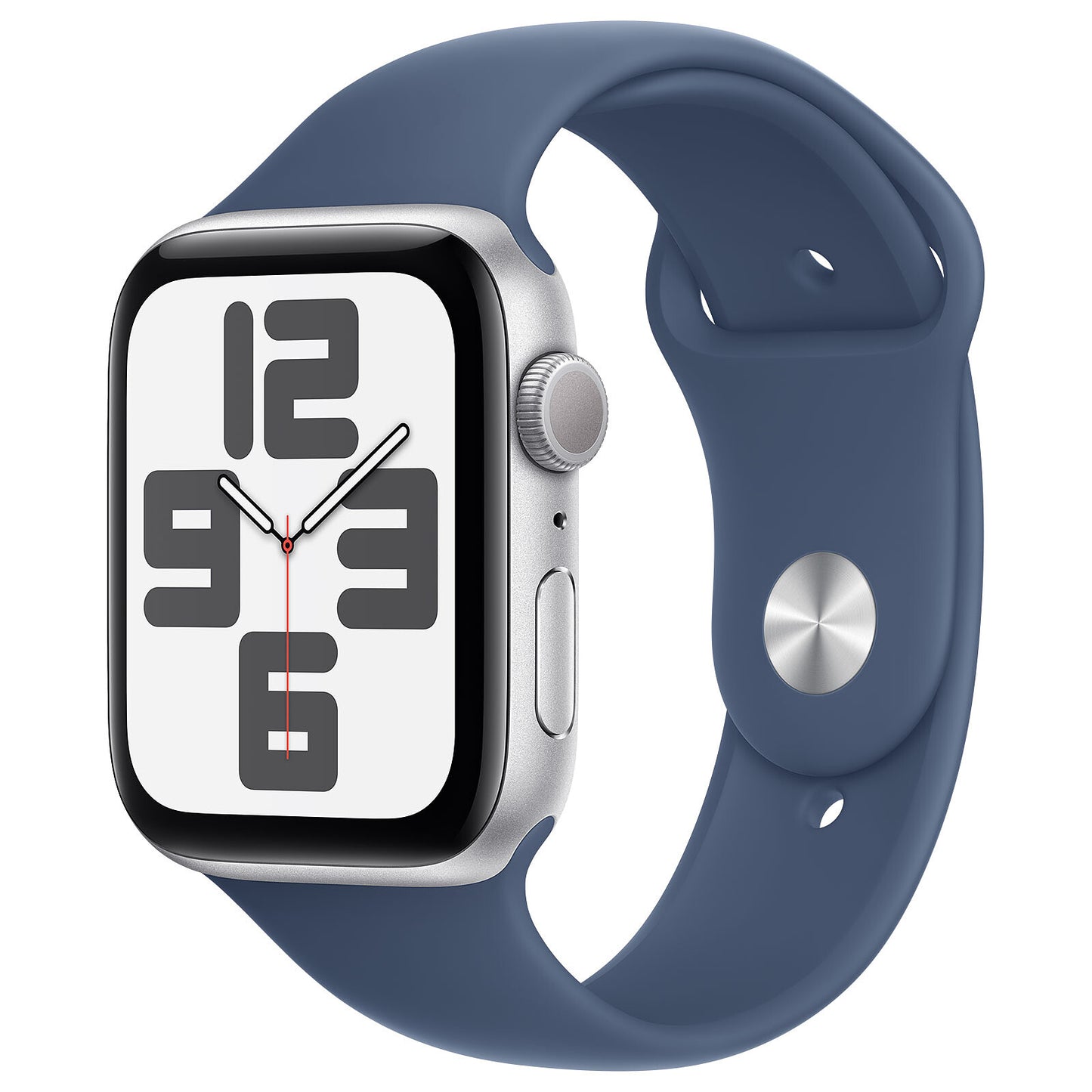 APPLE WATCH SE GPS 44MM SILVER ALUMINIUM CASE WITH DENIM SPORT BAND - S/M [MXEQ3QL/A]