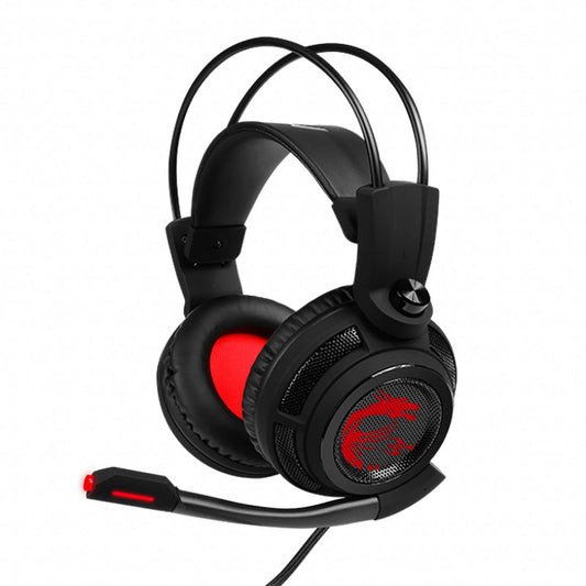 MSI CUFFIE HEADSET GAMING DS502, VIRTUAL 7.1 SURROUND, USB IN-LINE CONTROLLER, MICROFONO RETRATTILE, [S37-0400100-SV1]