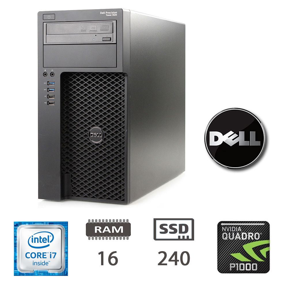 DELL 3620 WS I7-6700/16/SSD240/P1000/W10P/2Y [006307PCR-EU]