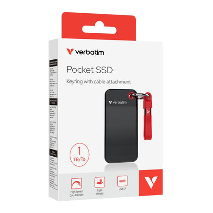 VERBATIM POCKET SSD USB 3.2 GEN 2 1TB BLACK/RED [32192]