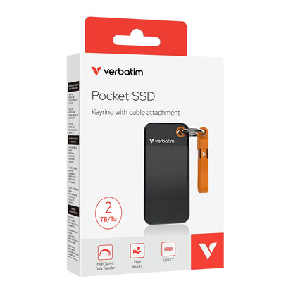 VERBATIM POCKET SSD USB 3.2 GEN 2 2TB BLACK/ORANGE [32197]