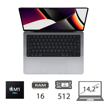 MBP 14,2 (2021)M1 PRO-8C/16/512/14C GPU/SG/2Y [006821PCR-EU]