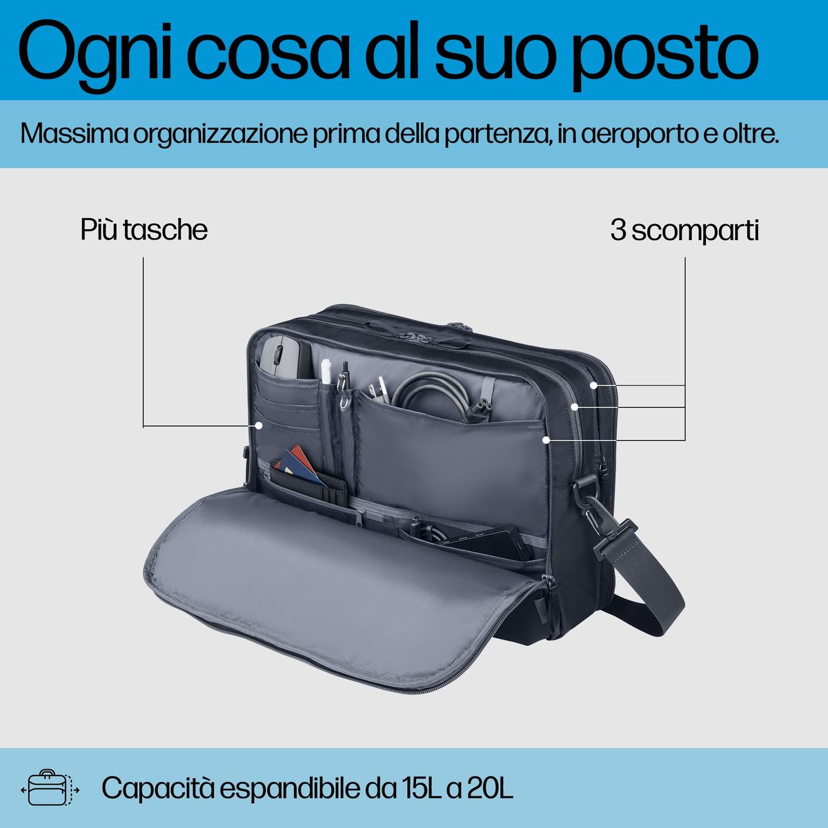 HP Zaino Travel Plus da 15 litri per notebook da 14" [A2CE2AA]