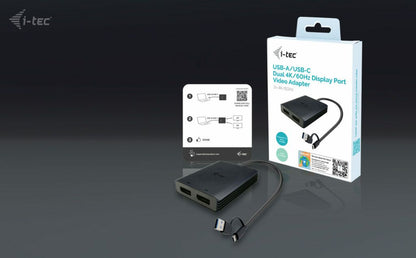 i-tec USB-A/USB-C Dual 4K DP Video Adapter [CADUAL4KDP]