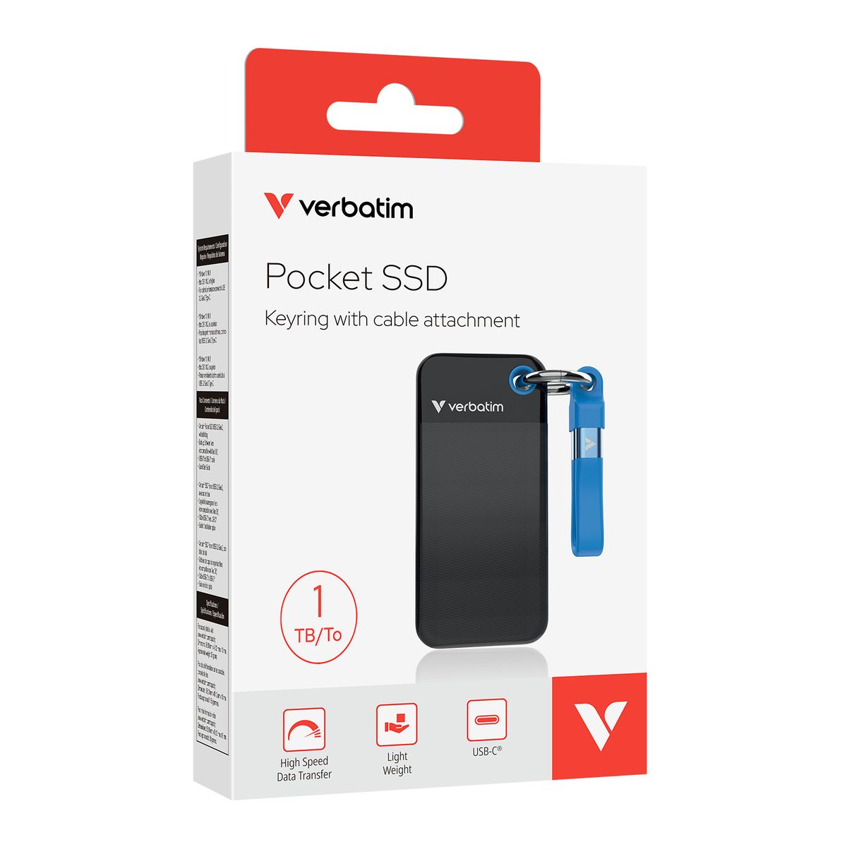 VERBATIM POCKET SSD USB 3.2 GEN 2 1TB BLACK/BLUE [32191]