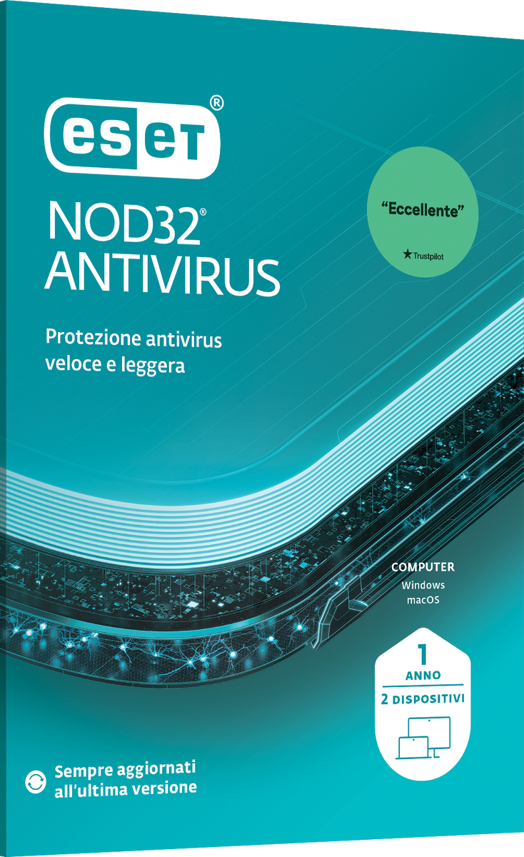 ESET NOD32 ANTIVIRUS 2 UTENTI 1YR NUOVO [EAVH-N1-A2-BOX]