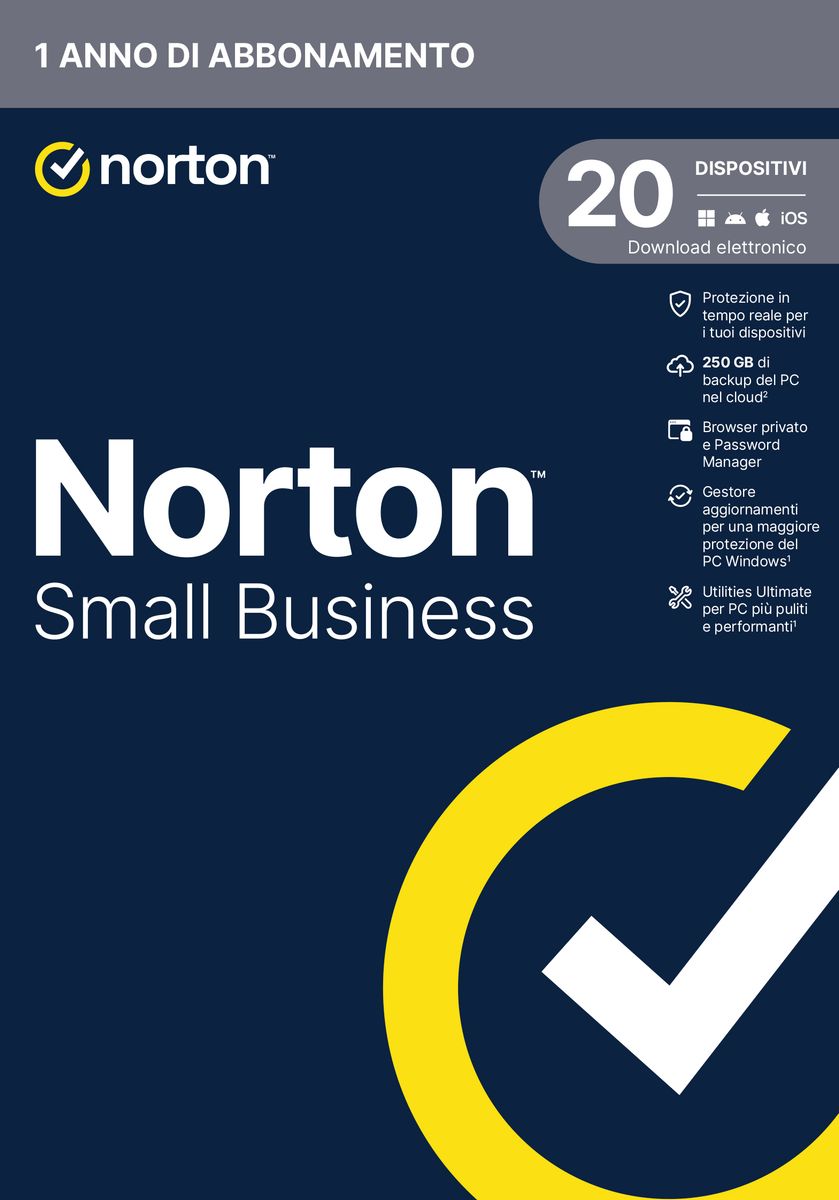 Norton Small Business Antivirus protección para pequeñas empresas y oficinas pequeñas 20 dispositivos Licencia de 1 año [21454845]