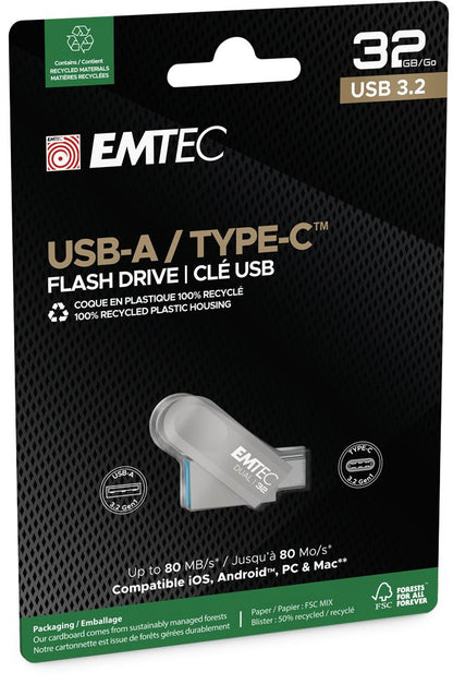 EMTEC DUAL USB3.2 TO TYPE-C D280 32GB [ECMMD32GD283]