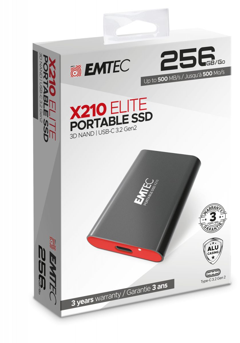 EMTEC X210 SSD PORTÁTIL 256GB TIPO C 3.2 GEN 2 [ECSSD256GX210]