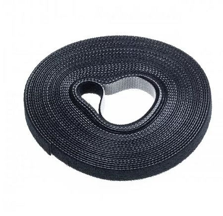 Fascetta Velcro largh. 10 mm rotolo da 5 m Nero [AT-03830]