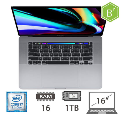 MBP 16 T.BAR(2019)I7-9750H/16/1TB/SG/2Y - B [007109PCR-EU]