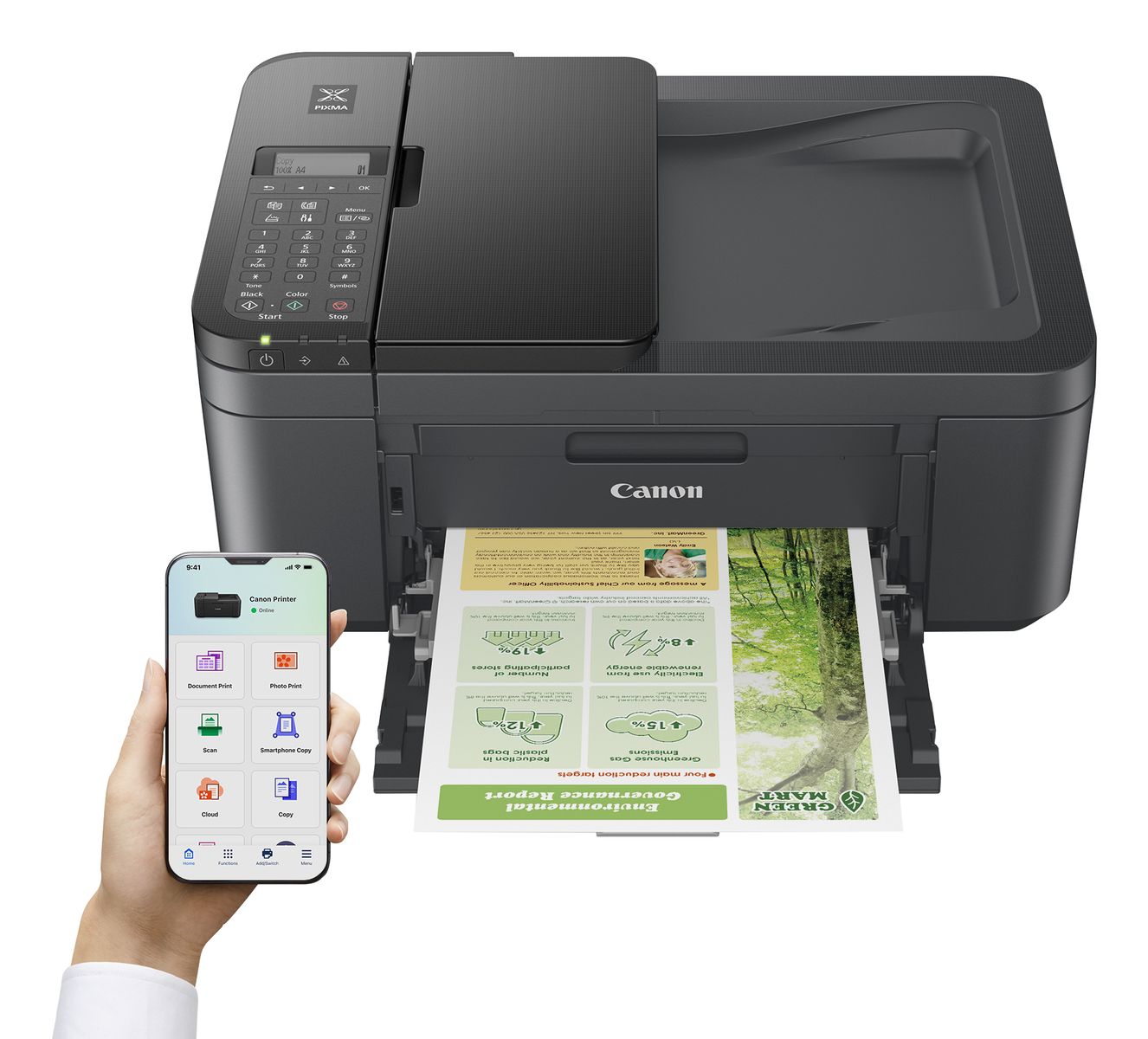 CANON MULTIF. TINTA A4 COLOR, PIXMA TR4755i, 8,8 PPM, ADF, USB/WIFI, 4 EN 1 [5074C036]