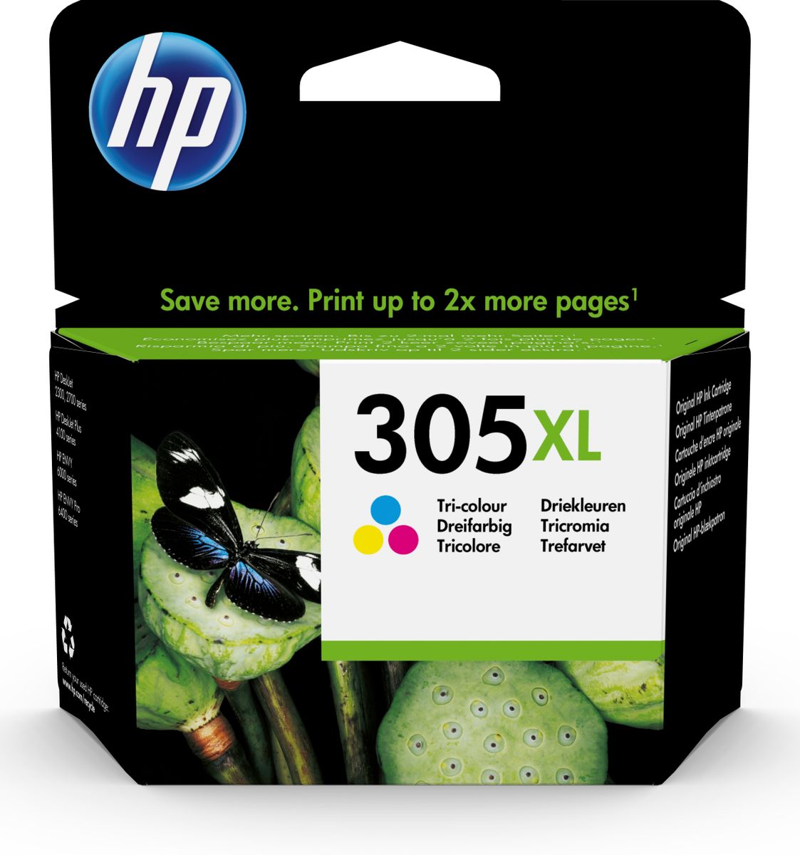 CARRO DE TINTA ORIGINAL TRICOLOR DE ALTO RENDIMIENTO HP 305XL. [3YM63AE#UUS]