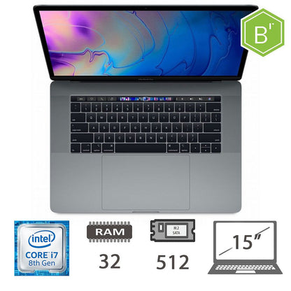 MBP 15,4 T.BAR(2018)I7-8850H/32/512/SG/2Y - B [001954PCR-EU]