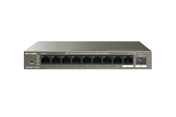 IP-COM SWITCH POE MANAGED L2, 10 PORT, 8 POE [G2210P-8-102W]