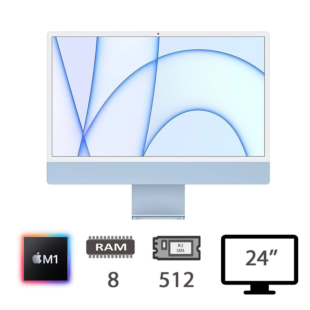 IMAC 24 4,5K (2021)M1-8C/8/512/8C GPU/BLUE/2Y [006449PCR-EU]