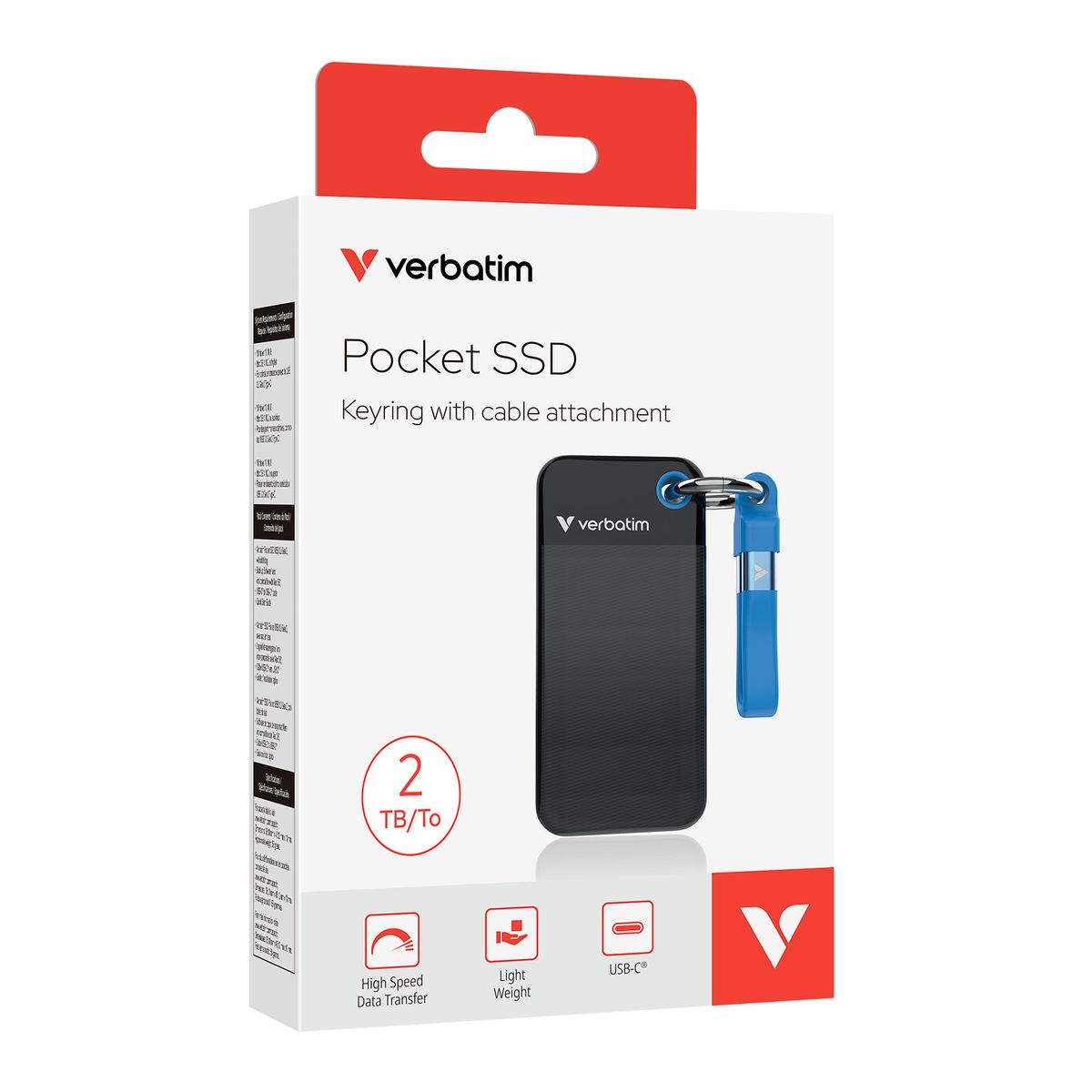 VERBATIM POCKET SSD USB 3.2 GEN 2 2TB BLACK/BLUE [32195]