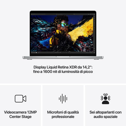 APPLE 14INCH MACBOOK PRO APPLE M4 PRO CHIP WITH 14CORE CPU AND 20CORE GPU 24GB 1TB SSD SILVE [MX2F3T/A]